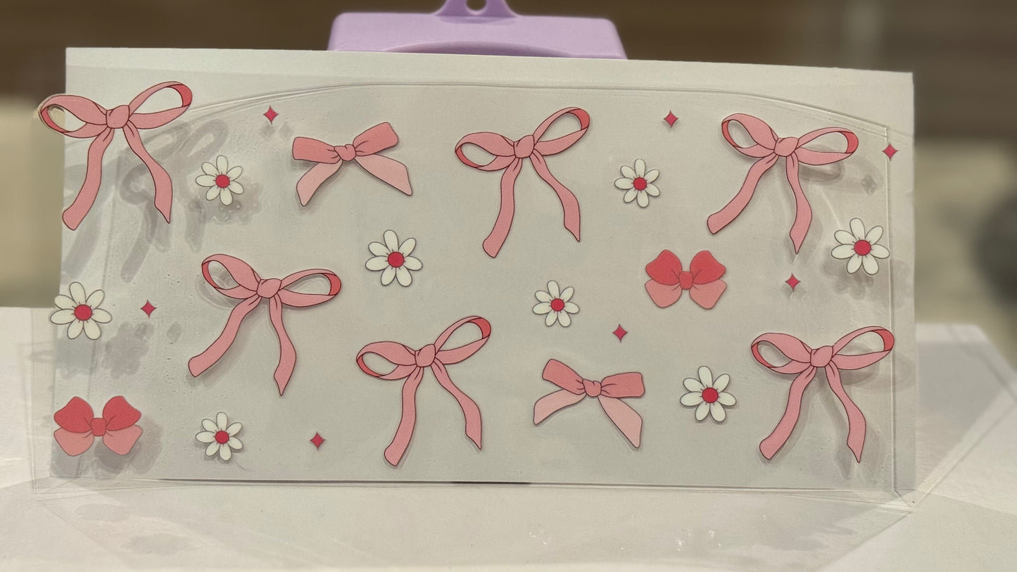 Pink Bows w/ White Daisies