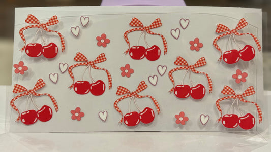 Flowers, Bows w/ Cherries and Hearts Cup Wrap