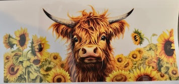 Sunflower Highland Cow Cup Wrap