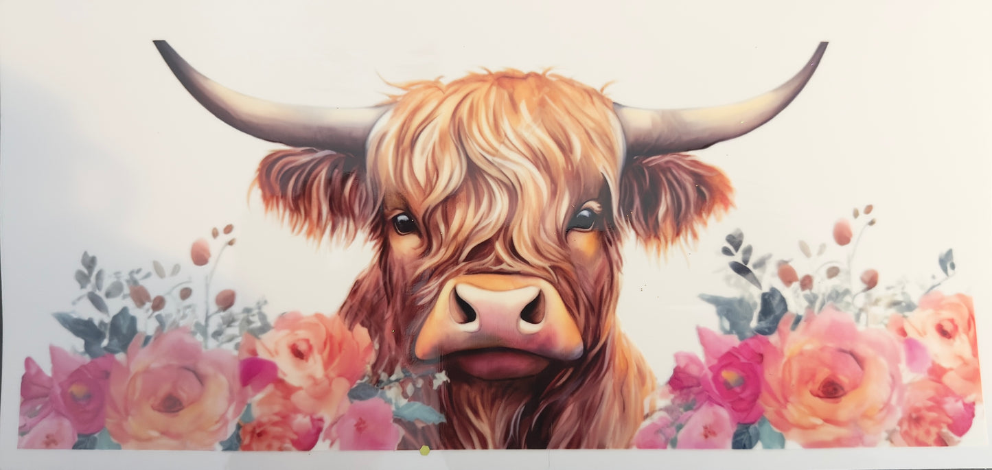 Boho Highland Cow Cup Wrap