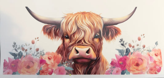 Boho Highland Cow Cup Wrap