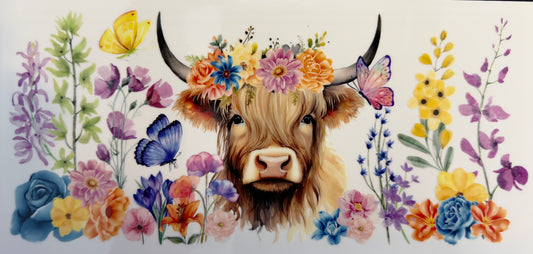 Garden Highland Cow Cup Wrap