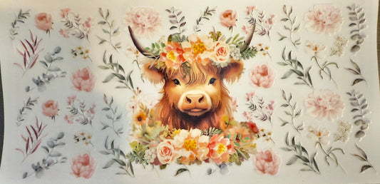 Vintage Boho Highland Cow Cup Wrap