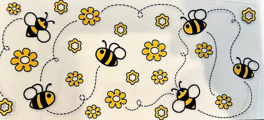 Yellow Bees and Flowers